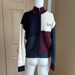 KITH Kids color block Wyona full zip sweater